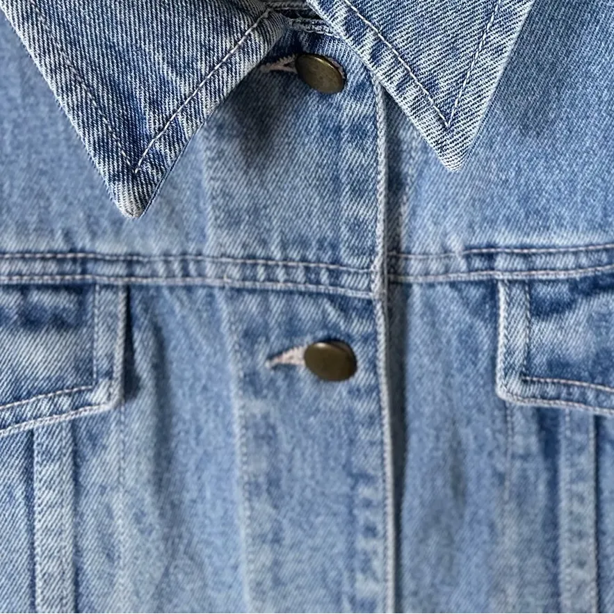 Vintage Denim Vest Large Blue Jean Button Down 90s Western Grunge Streetwear - Image 5