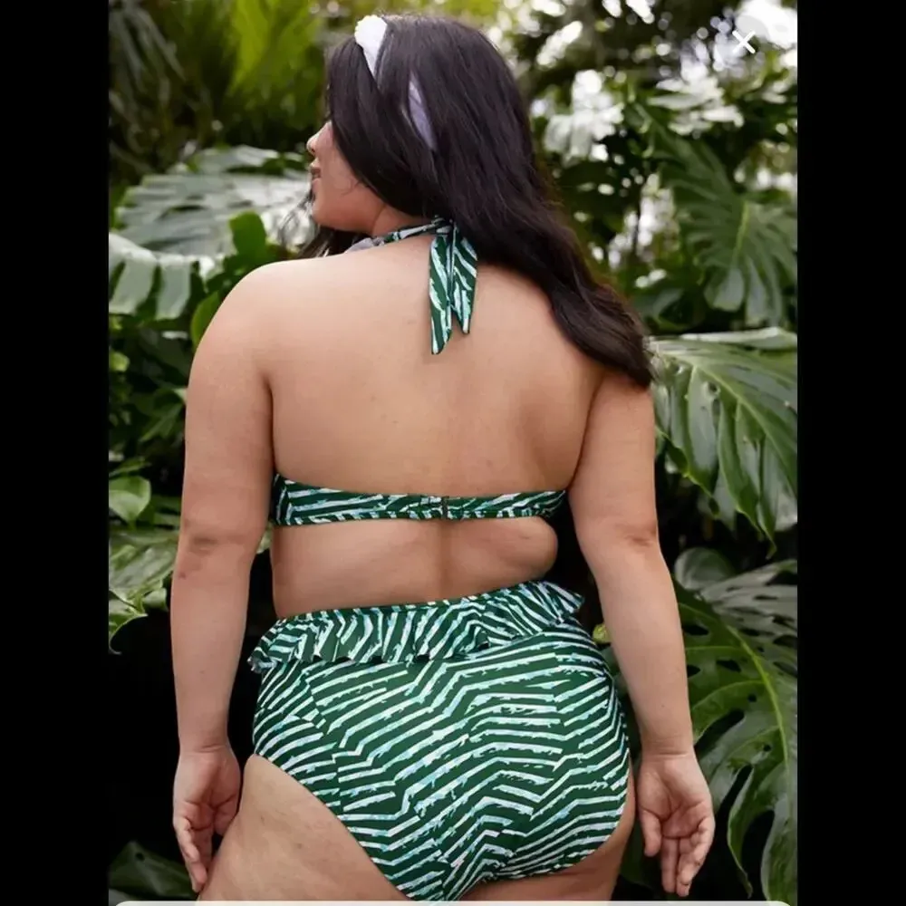 Aerie Ruffle Halter One-Piece Swimsuit - Image 8