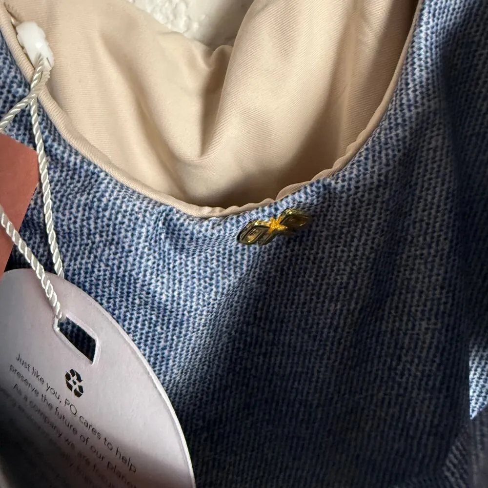 PQ Alex Belted Indie Sky Blue Crisscross Halter Backless One Piece Swimsuit Sz M Size M - Image 13