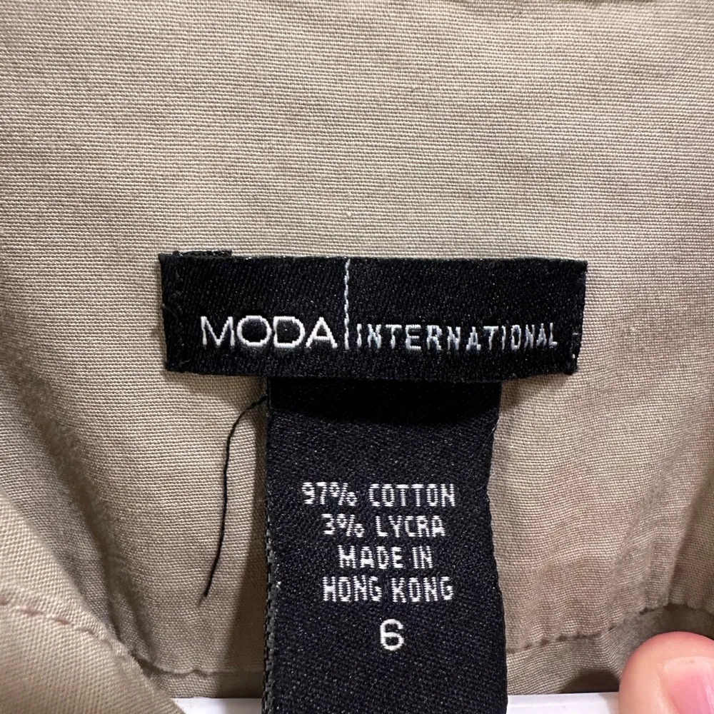 Moda International Beige Cotton Blend Dress Tan - Image 4