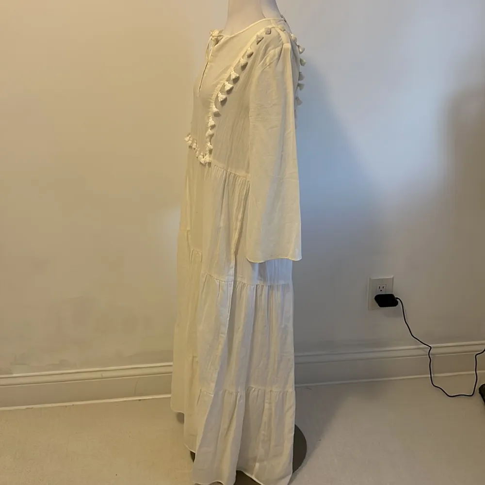 Madewell Laura Caftan Tiered Cover Up Dress in Lighthouse - Image 4