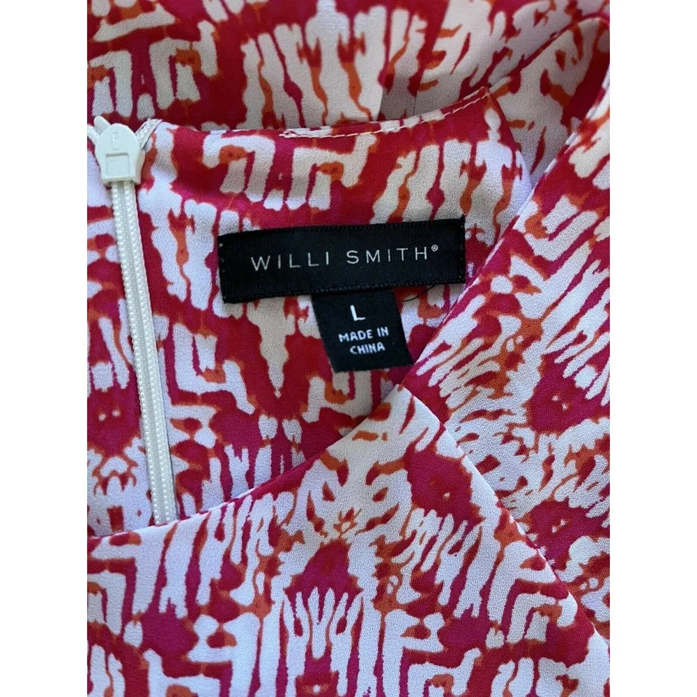 Willi Smith Pink Geometric Print Barbiecore Sleeveless Blouse Women’s Size Large - Image 4