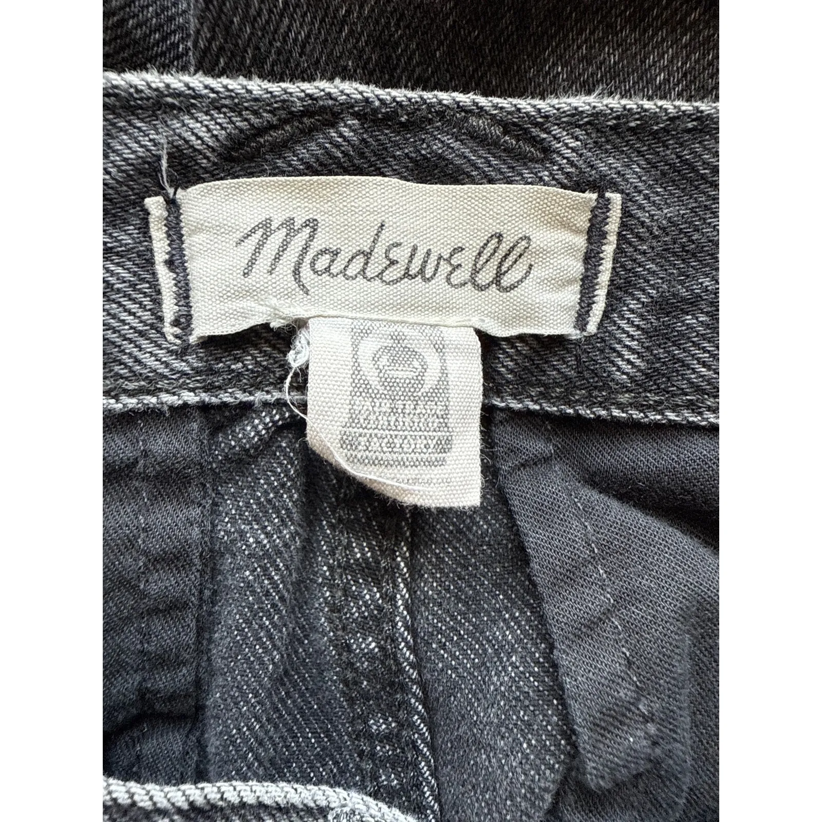 Madewell Low-Slung Straight Cargo Jeans in Ranney Wash Washed Black Size 26 - Image 5