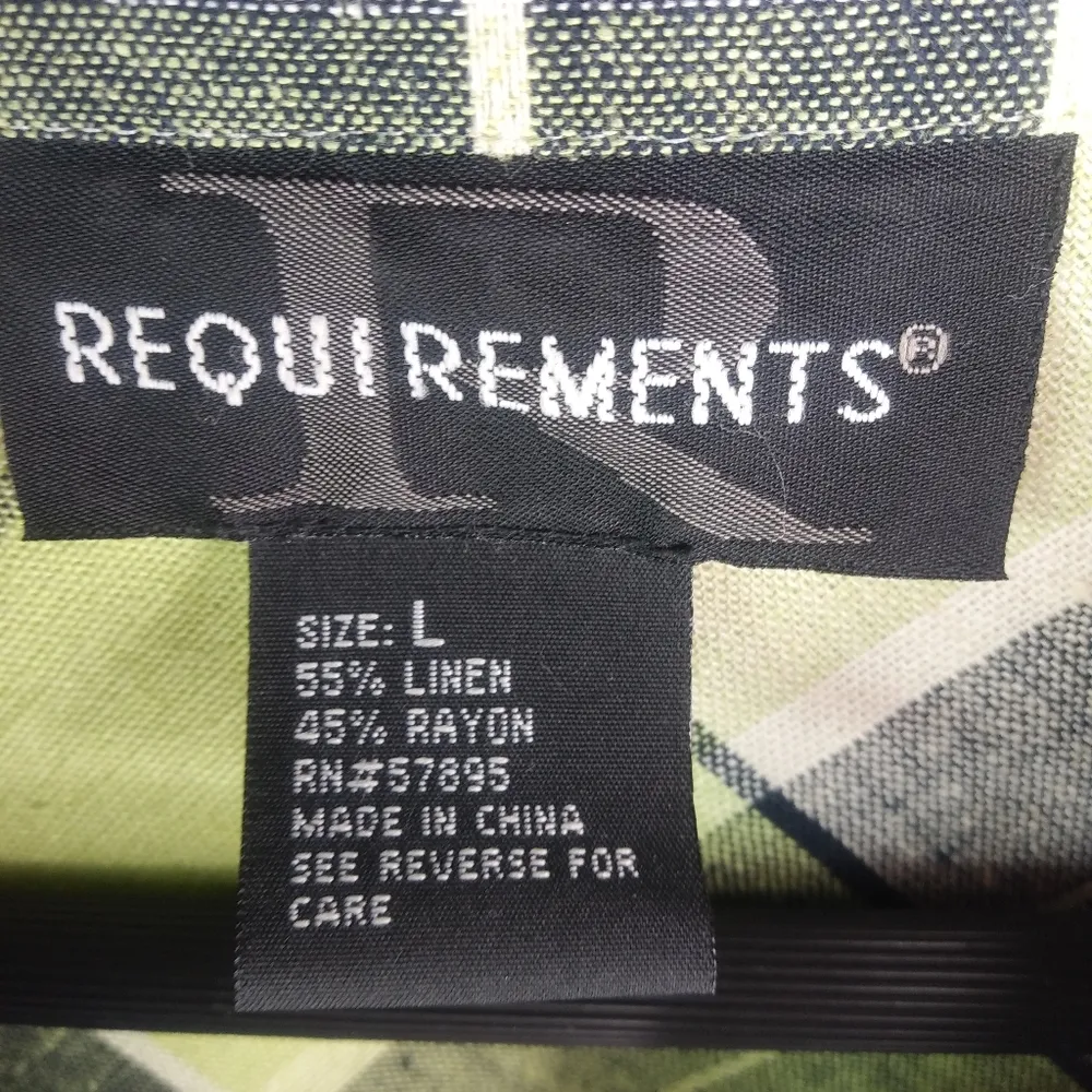 Requirements L Lime Diagonal Plaid Top - Image 5