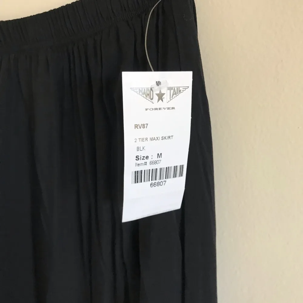 Hard Tail Two Tiered Maxi Skirt Black Size M - Image 5