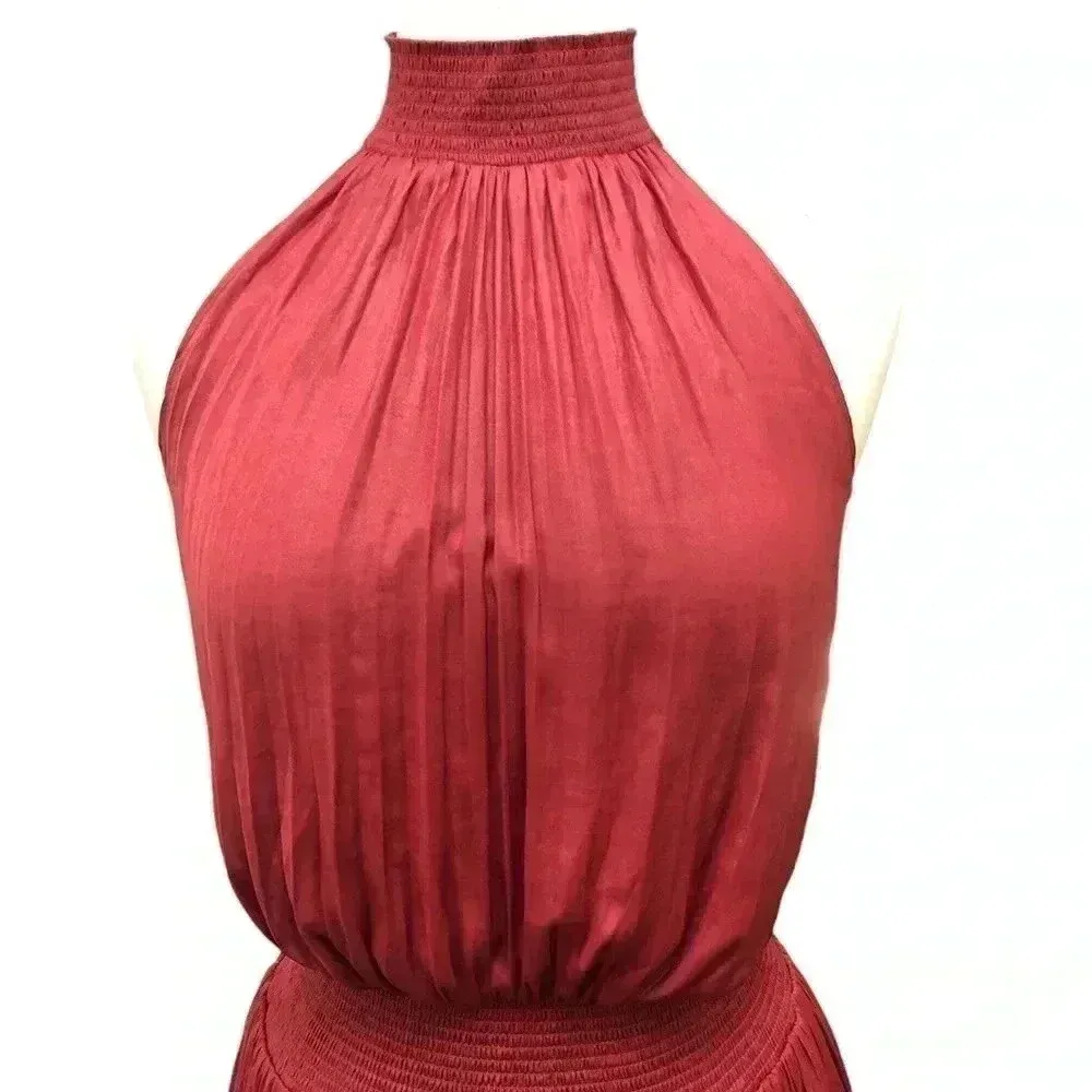 Elie Tahari Pleated Midi Dress Highland Rose - Image 5