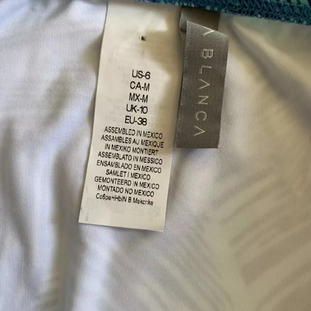 La Blanca Sketched Leaves Bikini Bottom 6 Small S New NWT Blue beautiful - Image 9