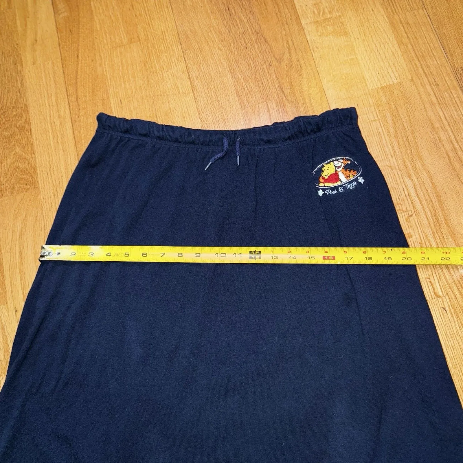 Vintage Disney Pooh & Tigger Women’s 90s/Y2K Embroidered Midi Skirt Navy Blue XL - Image 6