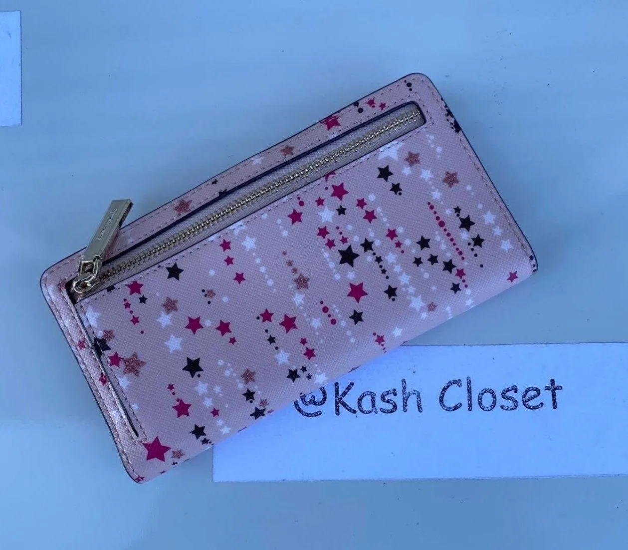 Kate Spade New York Pink Multi Twinkle Star Printed Wallet - Image 2