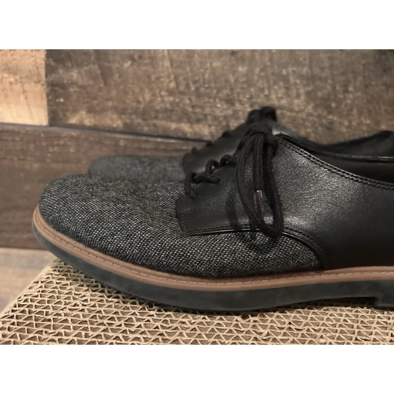 Clarks Raisie Bloom Oxford Shoes Women's 9M Black Tweed Combi Leather‎ - Image 4