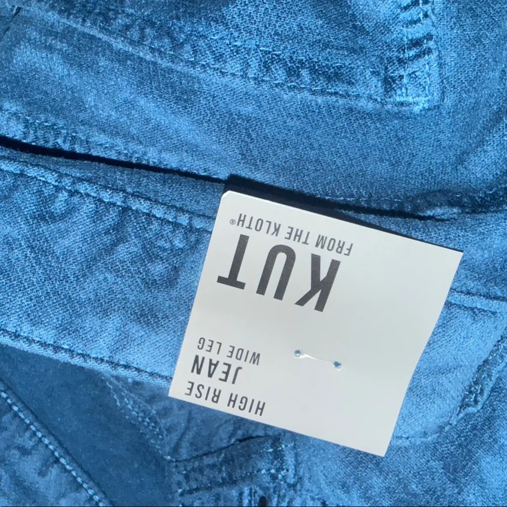 NWT KUT FROM THE KLOTH X Nordstrom high rise wide leg jean in teal blue 16 - Image 9