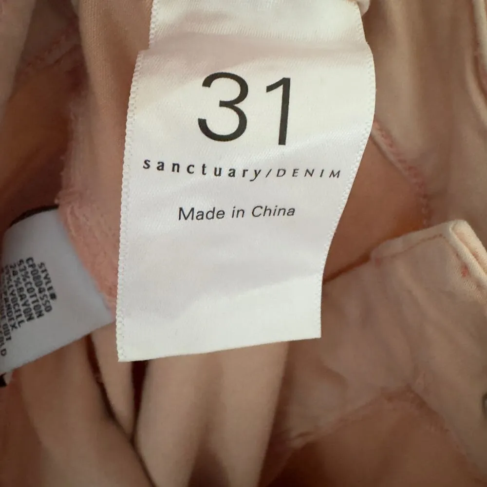 Sanctuary  Denim Pale Pink cargo style pants zip button solid pockets zipper 31 - Image 8