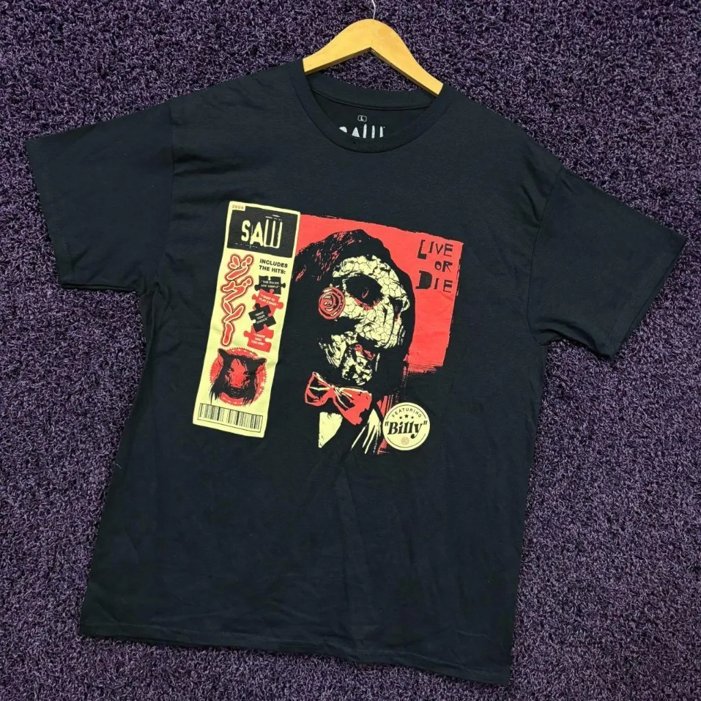 Saw Live or Die Billy Japanese Promo Horror Movie T-Shirt L  - Image 3