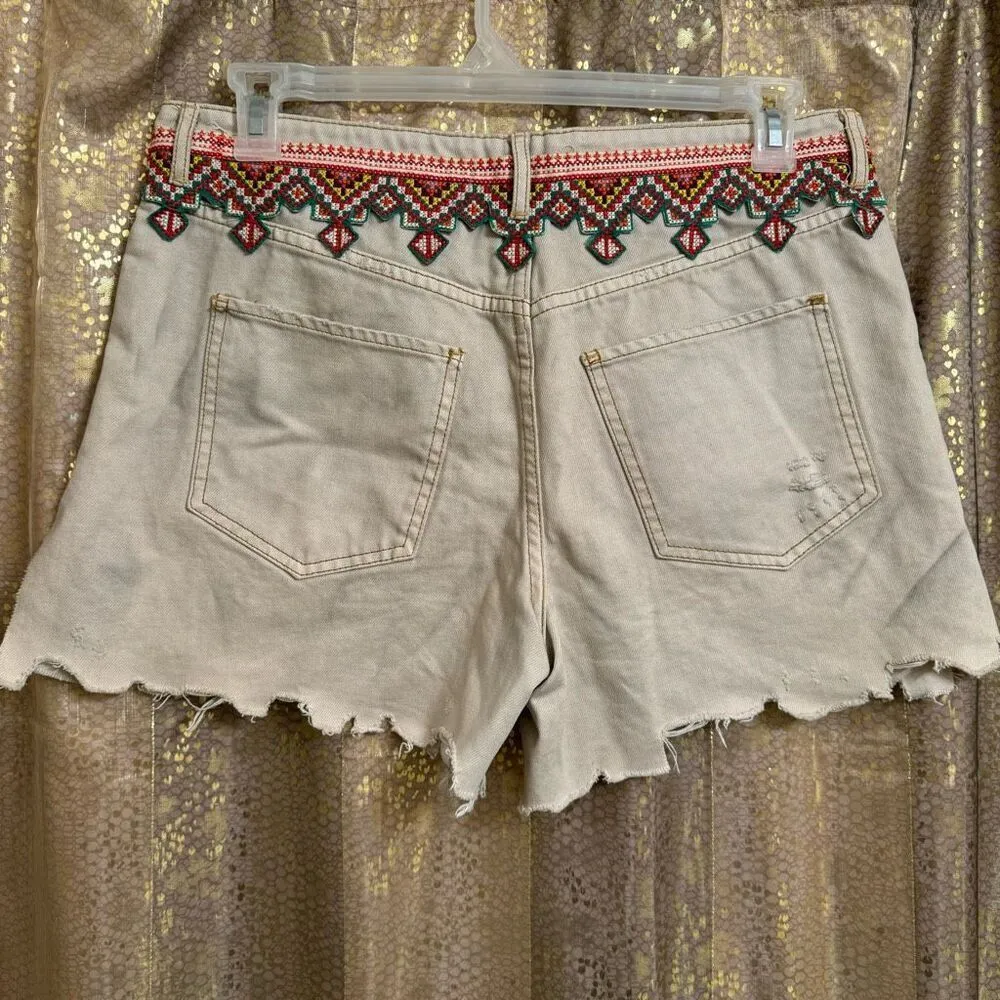 Free People We The Free Borderline Southwestern Cutoff Shorts Size 31 - Image 2
