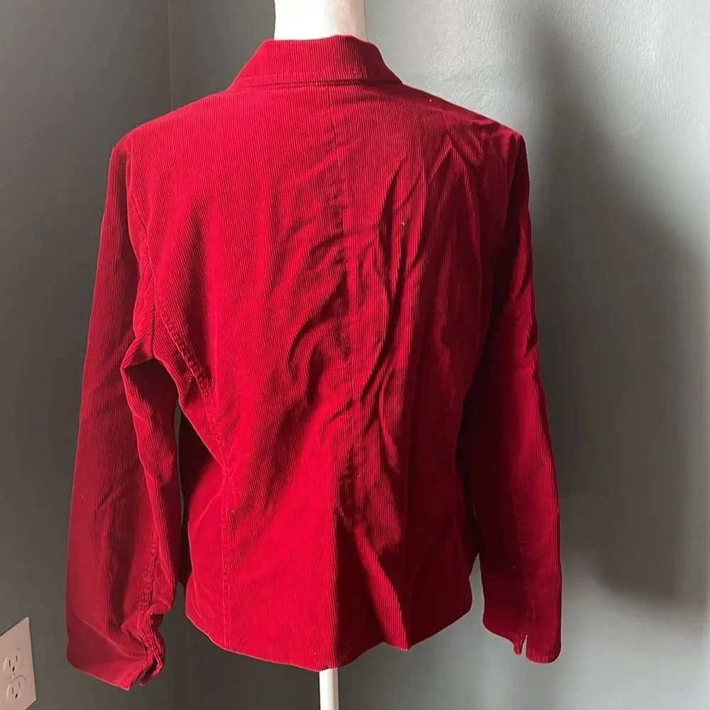 Talbots Red Corduroy Blazer Jacket - Image 3