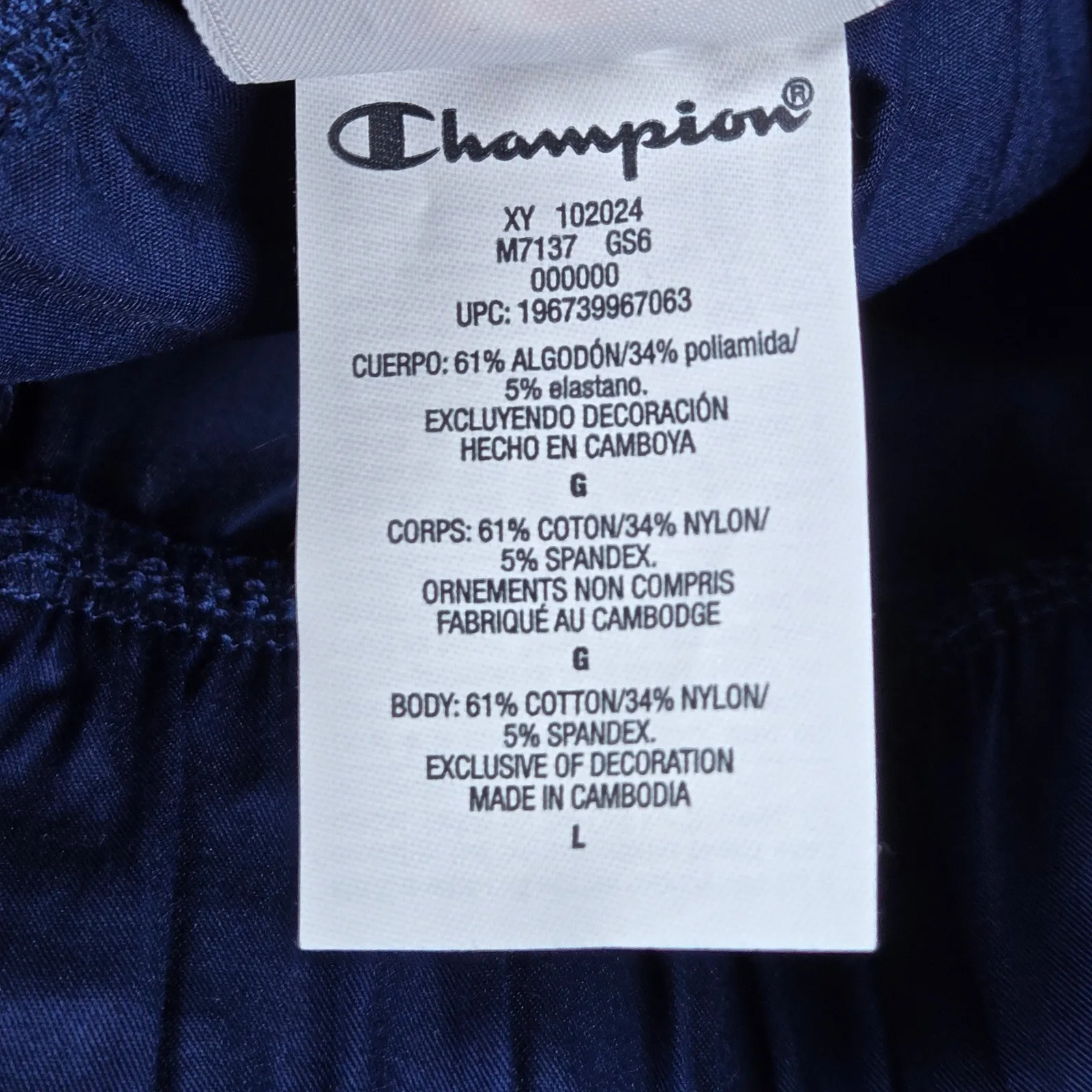 Champion Sailaway Navy Vintage Wash Cargo Jogger Pants Womens Large M7137 - Image 6