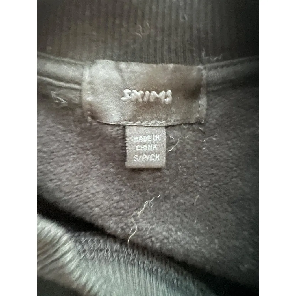 Skims Black Cotton Crewneck Sweatshirt Womens Size Small Classic Casual - Image 3