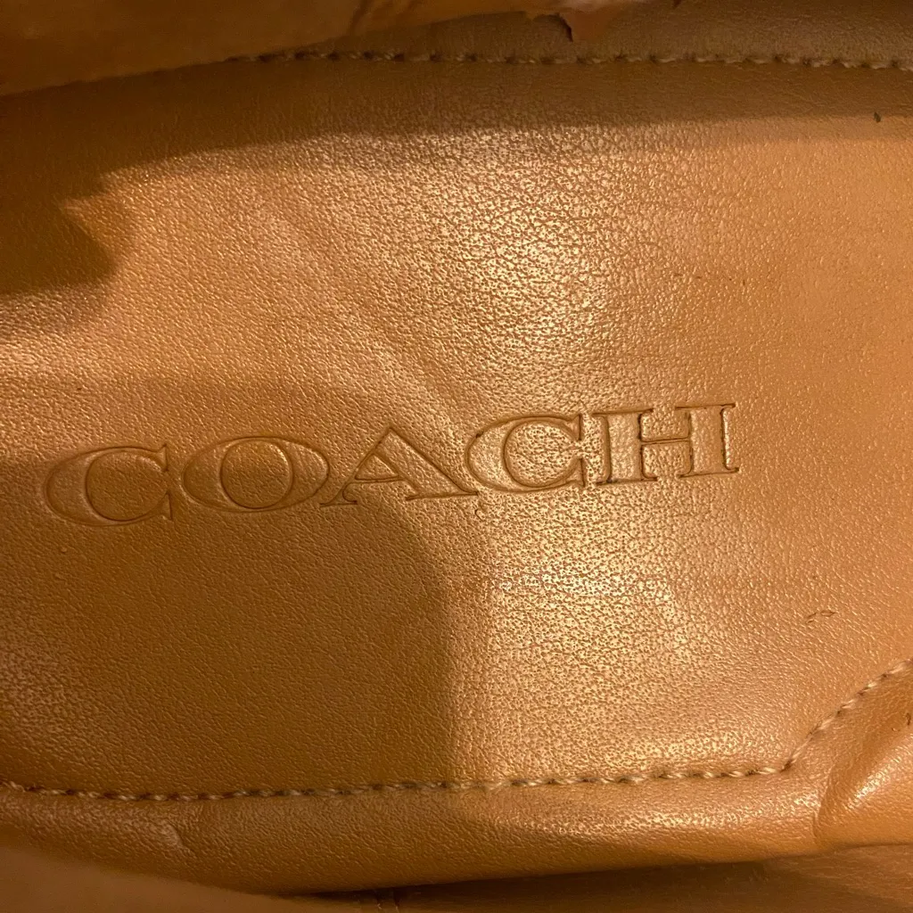 Coach Arlene turn lock driving moccasins shoes loafers black pebbled leather 10 - Image 8