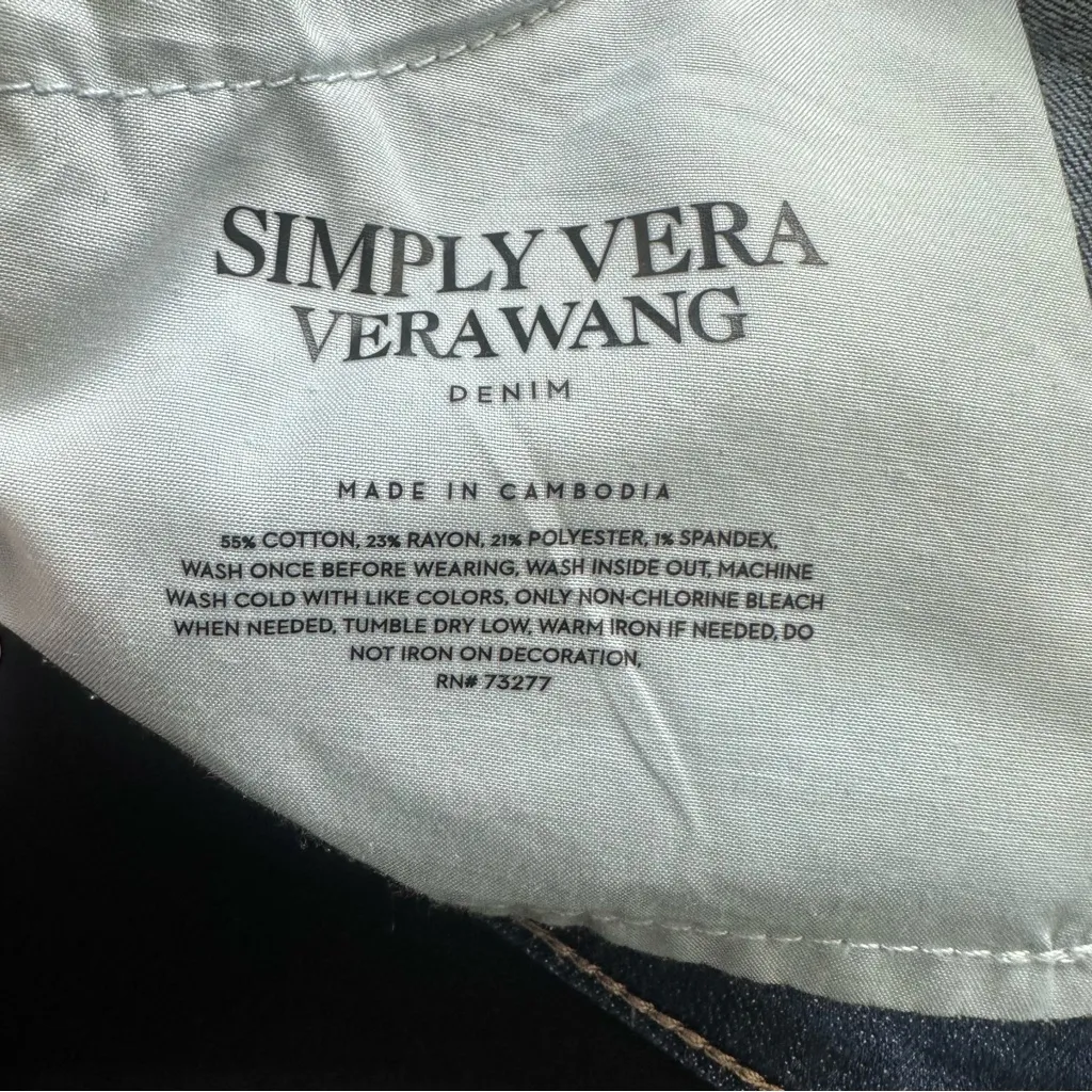 Simply Vera Wang Dark Blue Denim Shorts with Button Fly Women’s Size 10 - Image 9