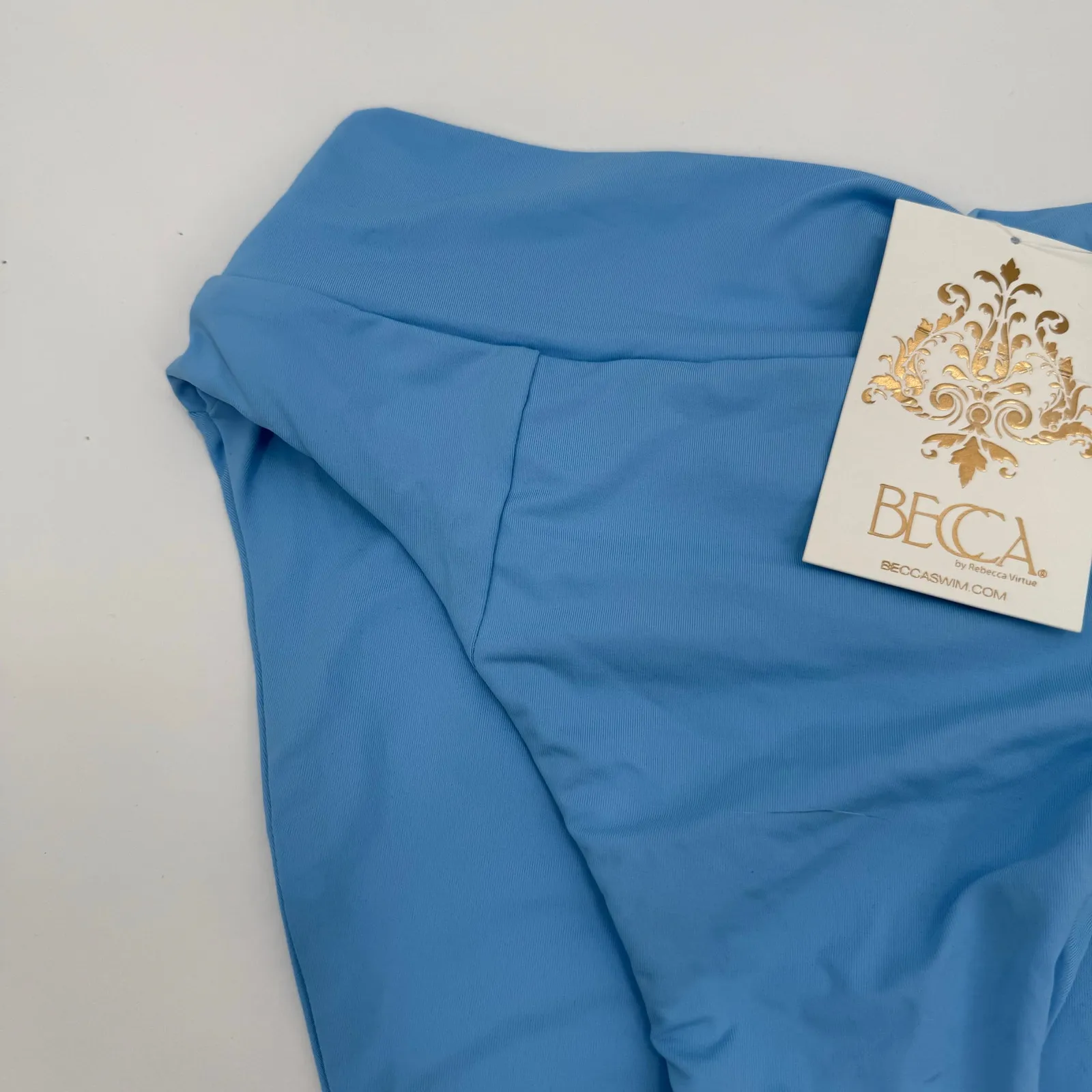 BECCA Bikini Bottoms Size Small French Cut High Leg NWT Sky Blue Swim High Waist - Image 10