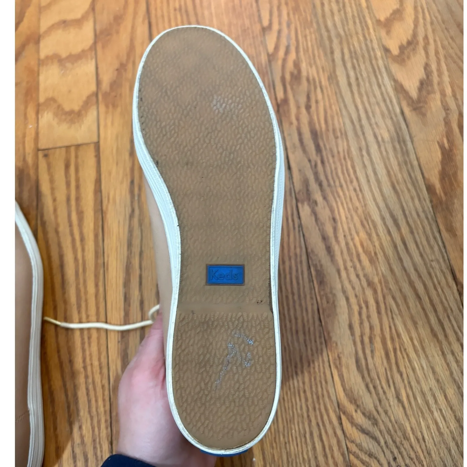 Keds Women Leather Lace Up Sneakers Nude Casual Everyday Comfort Size 8.5 - Image 6