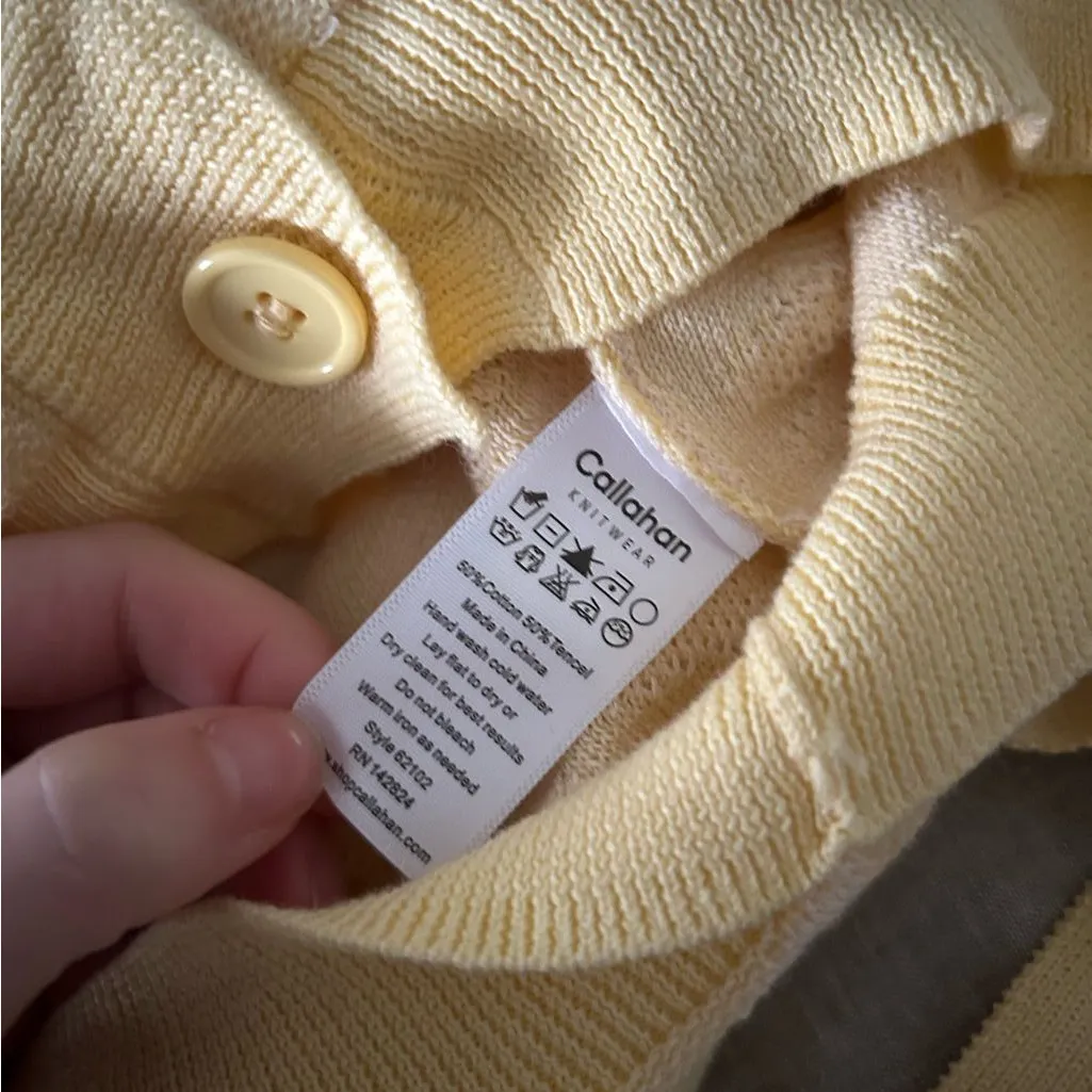 Callahan Meg Yellow Shell Knit Cardigan and Top Set medium tank xl sweater - Image 5