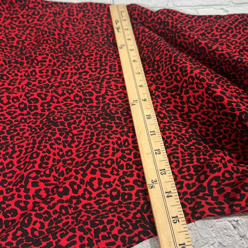 LOFT Animal Print Slit Midi Maxi Dress Long Sleeves Tango Red Holiday size 4 NEW - Image 11
