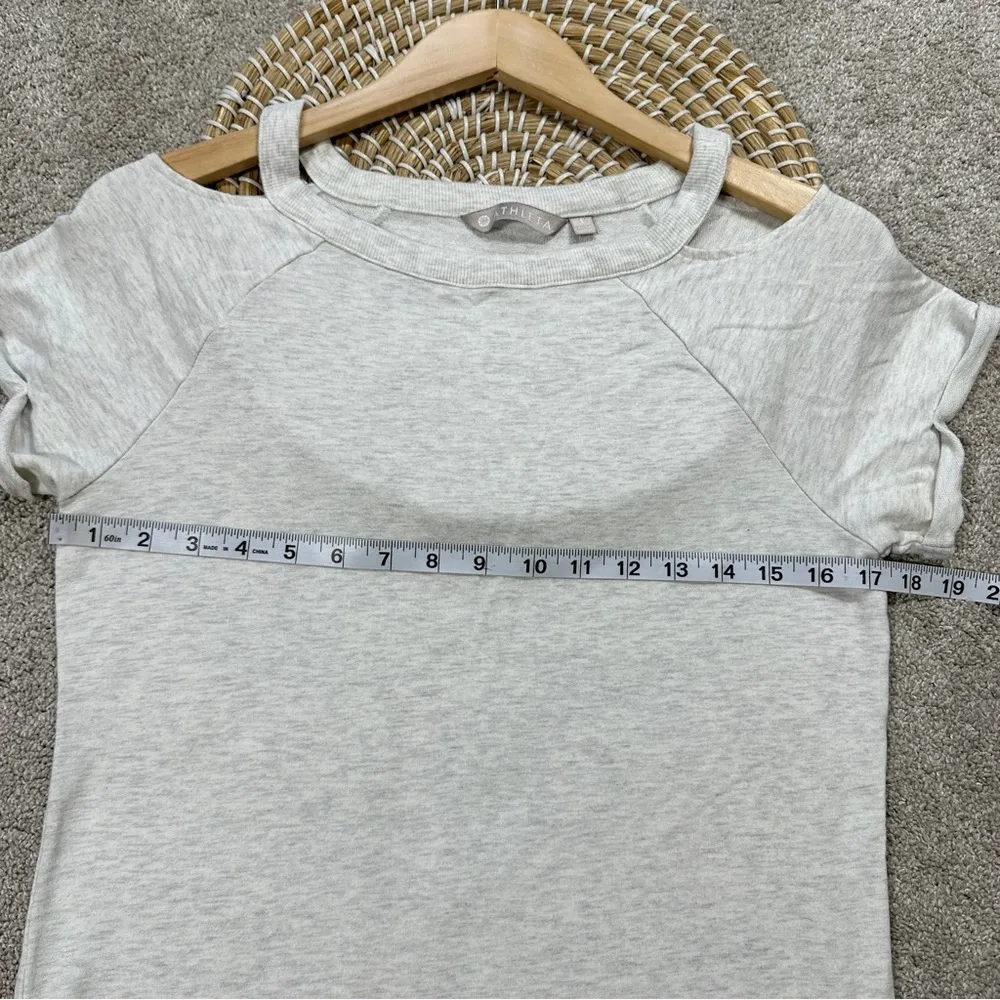Athleta High Low Shala Cold Cutout Shoulder Soft Jersey Dress Fog Grey Heather S - Image 10