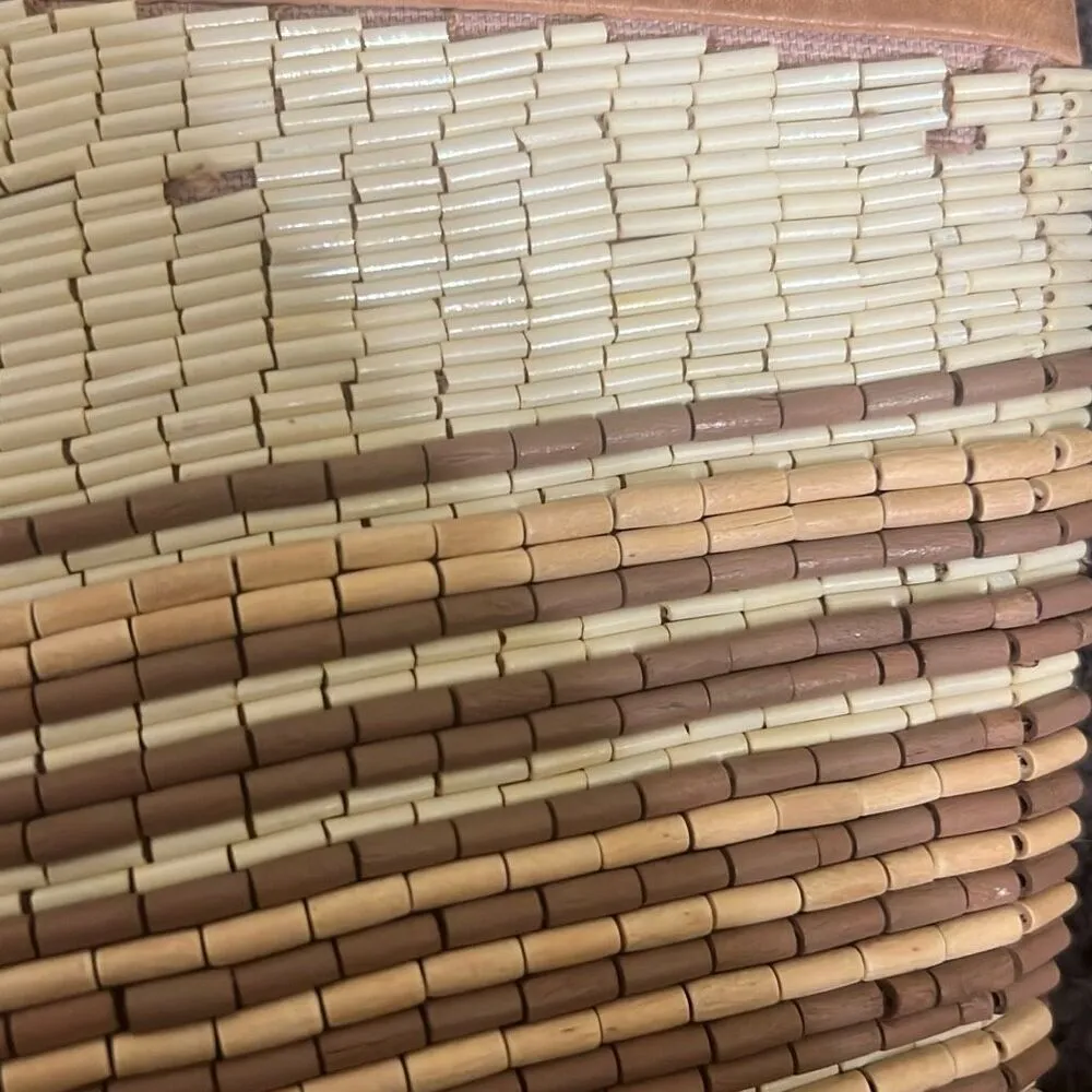 ✨”ALLSAINTS" BEIGE/PINK BEADED "TARROU" CLUTCH✨ - Image 7