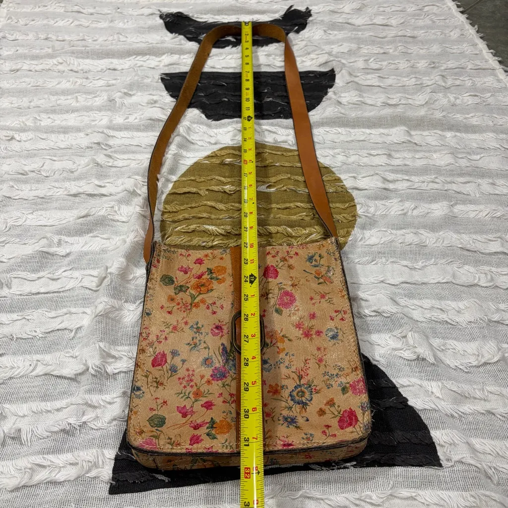 Vtg Patricia Nash Purse Leather Floral Buckle Front Crossbody Bag Boho Peasant - Image 10