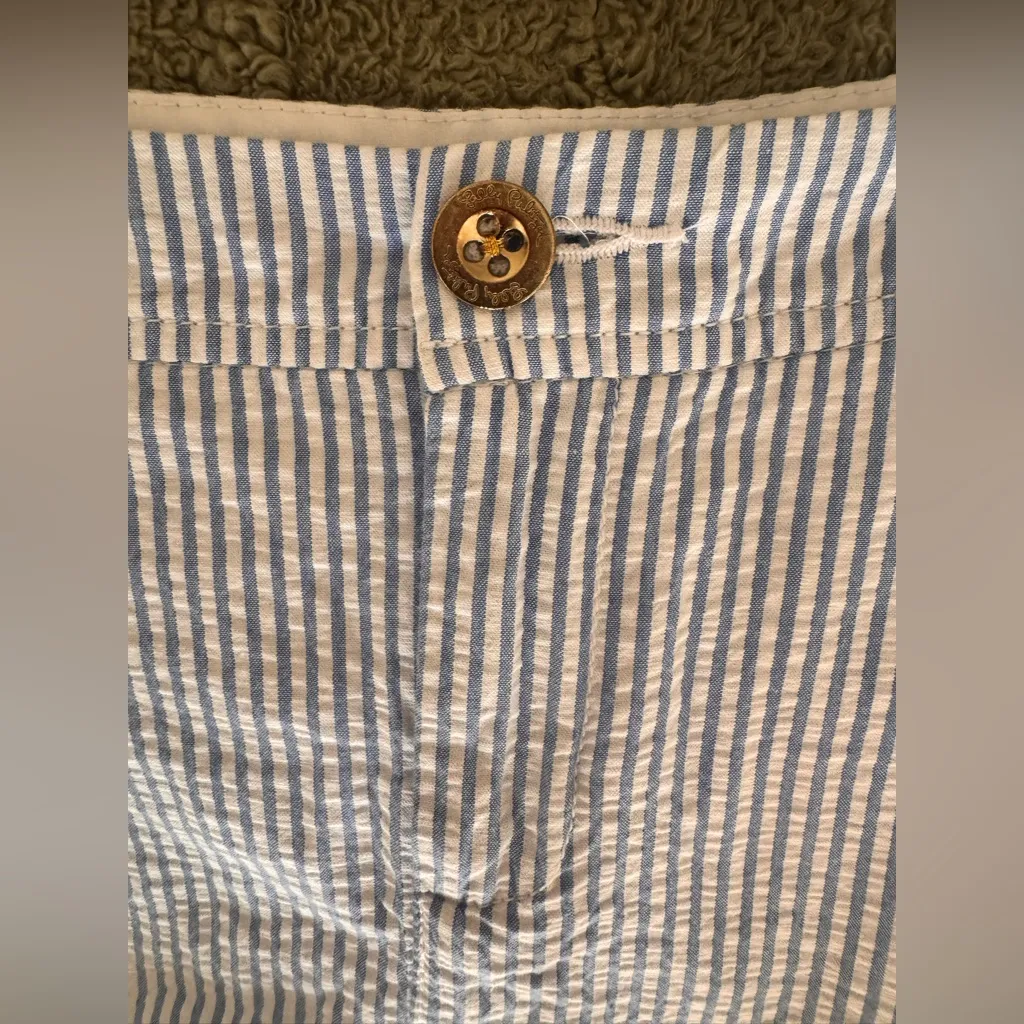Lilly Pulitzer White and Blue Striped Octopus Women's Skirt Skort Size 0 - Image 4