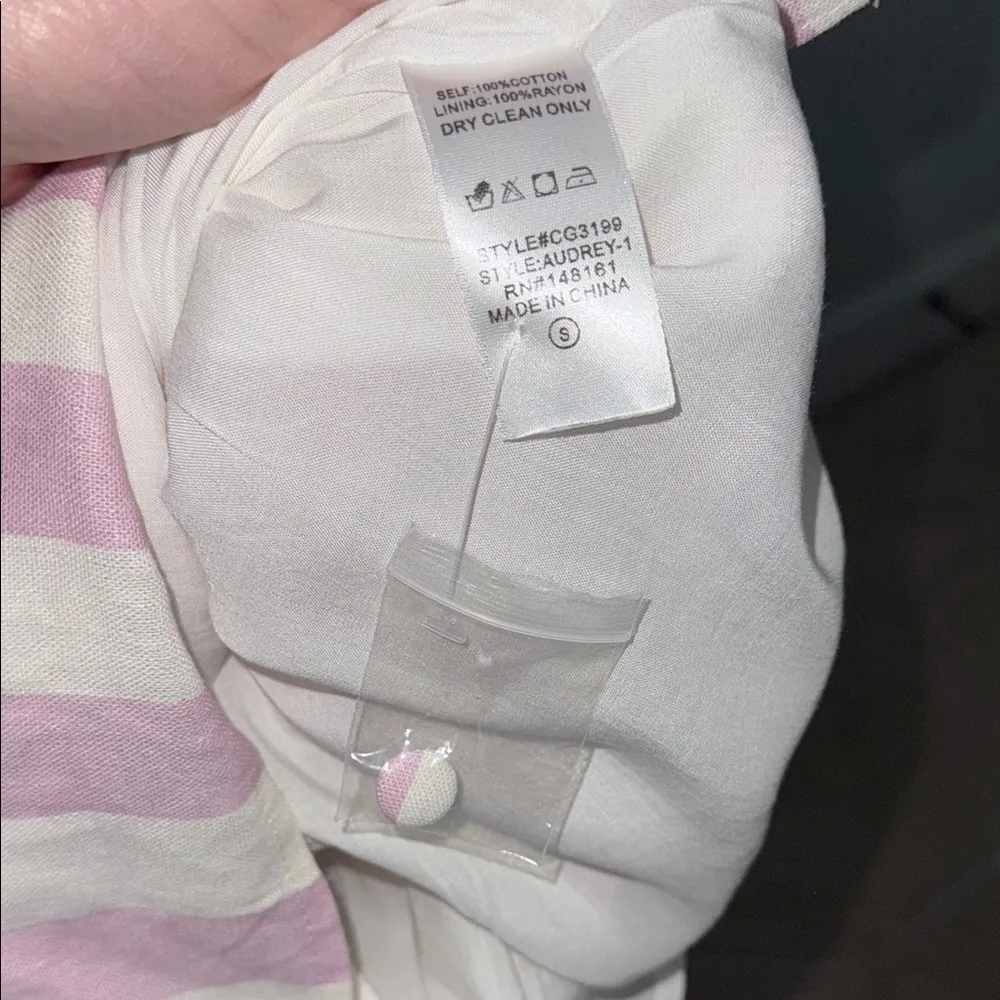 Buddy Love Audrey Pink and White Striped One Piece Romper Women's Small NWOT - Image 6