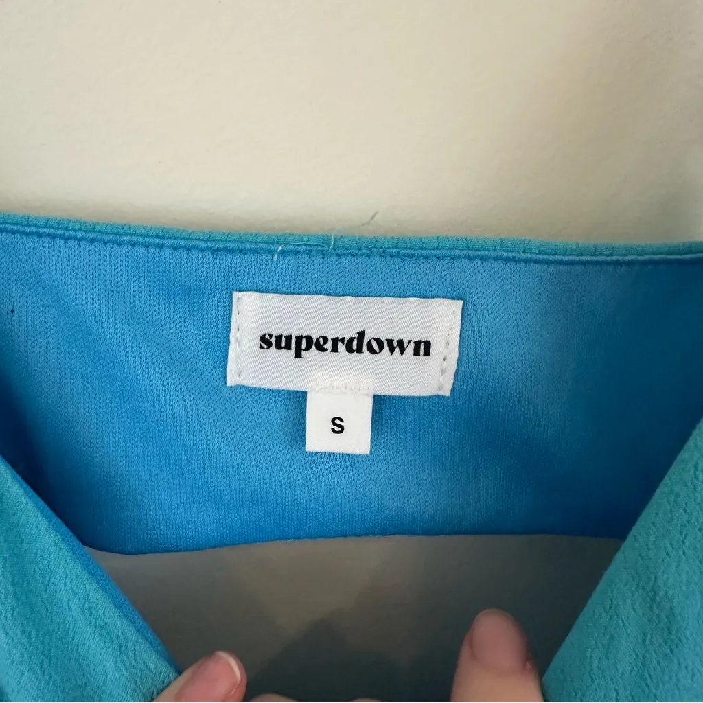 Superdown x Revolve Blue Ava Cutout Back Mini Dress Size Small - Image 5