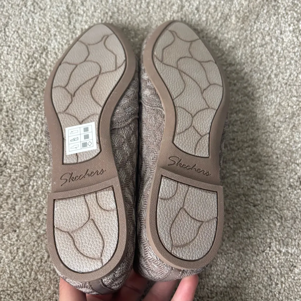 Skechers Air Cooled Memory Foam Cleo Ballet Flats Honeycomb Dark Taupe NWT - Image 11