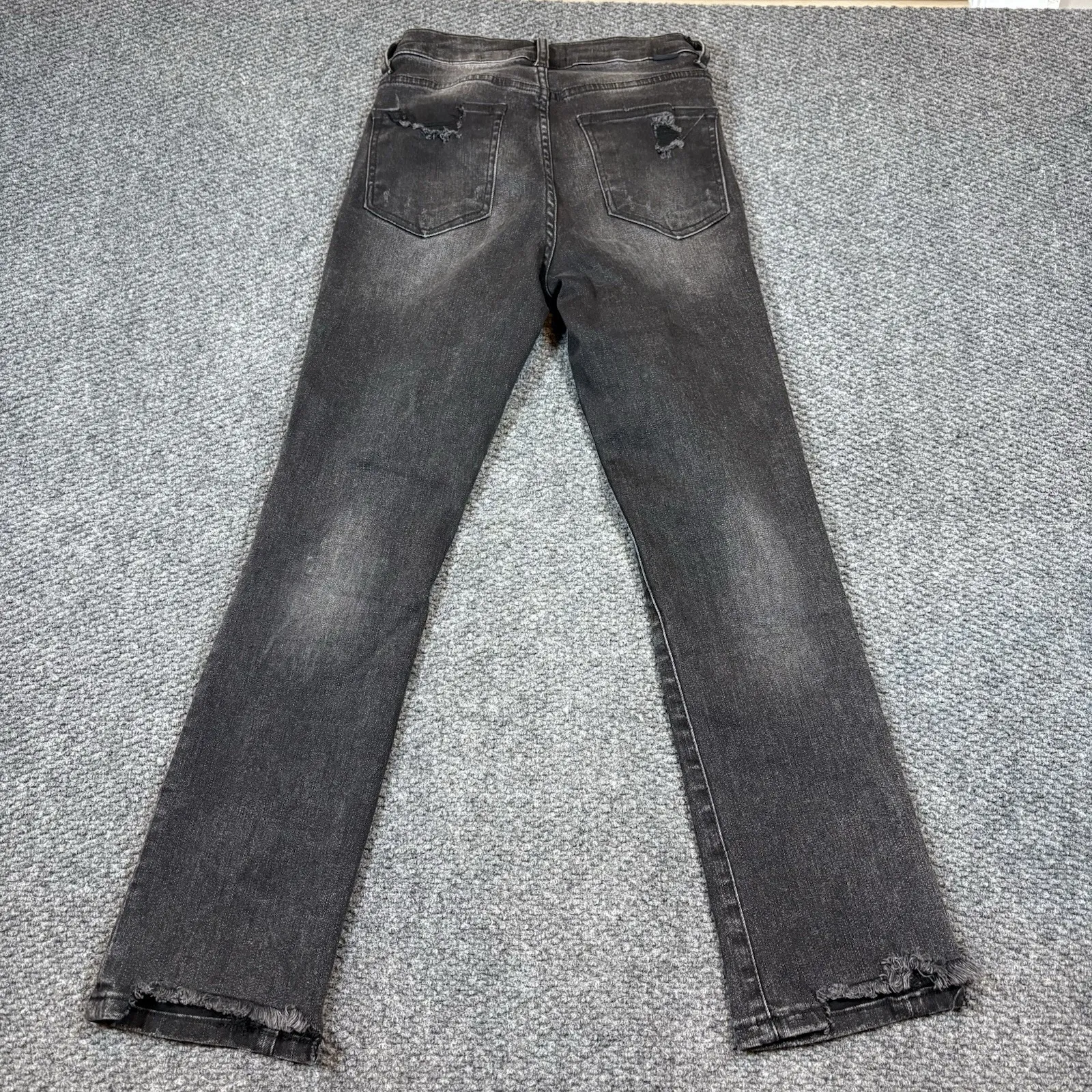 Risen Jeans Womens 1/25 Black Charcoal Skinny High Rise Distressed - Image 3