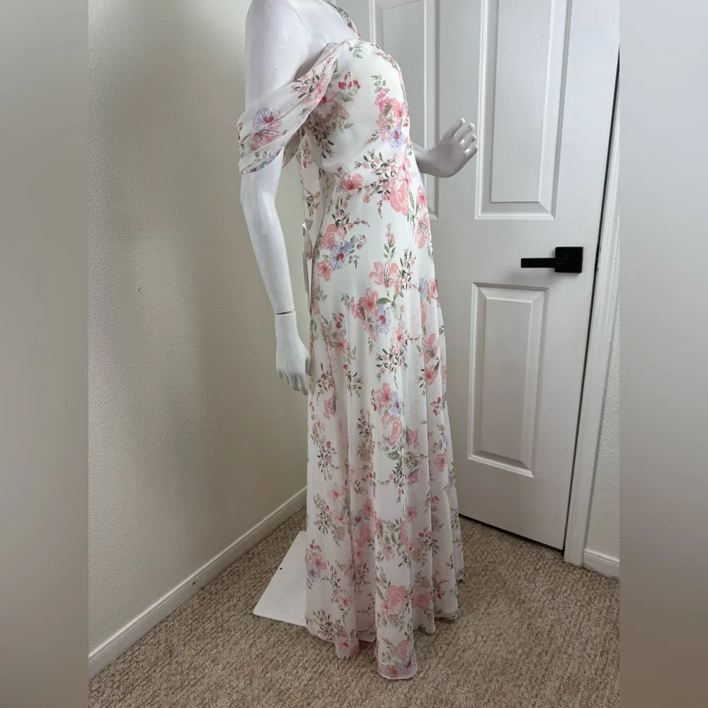 JJ’S HOUSE  Off the Shoulder Floor-Length Chiffon Bridesmaid Dress Size 22 #356 - Image 3