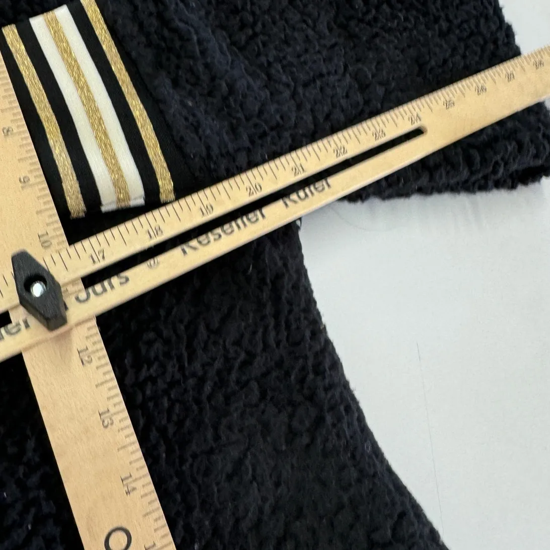 Nanette Lepore Sweater Womens Medium Black Sherpa Wubby Mock‎ Neck Fleece - Image 8