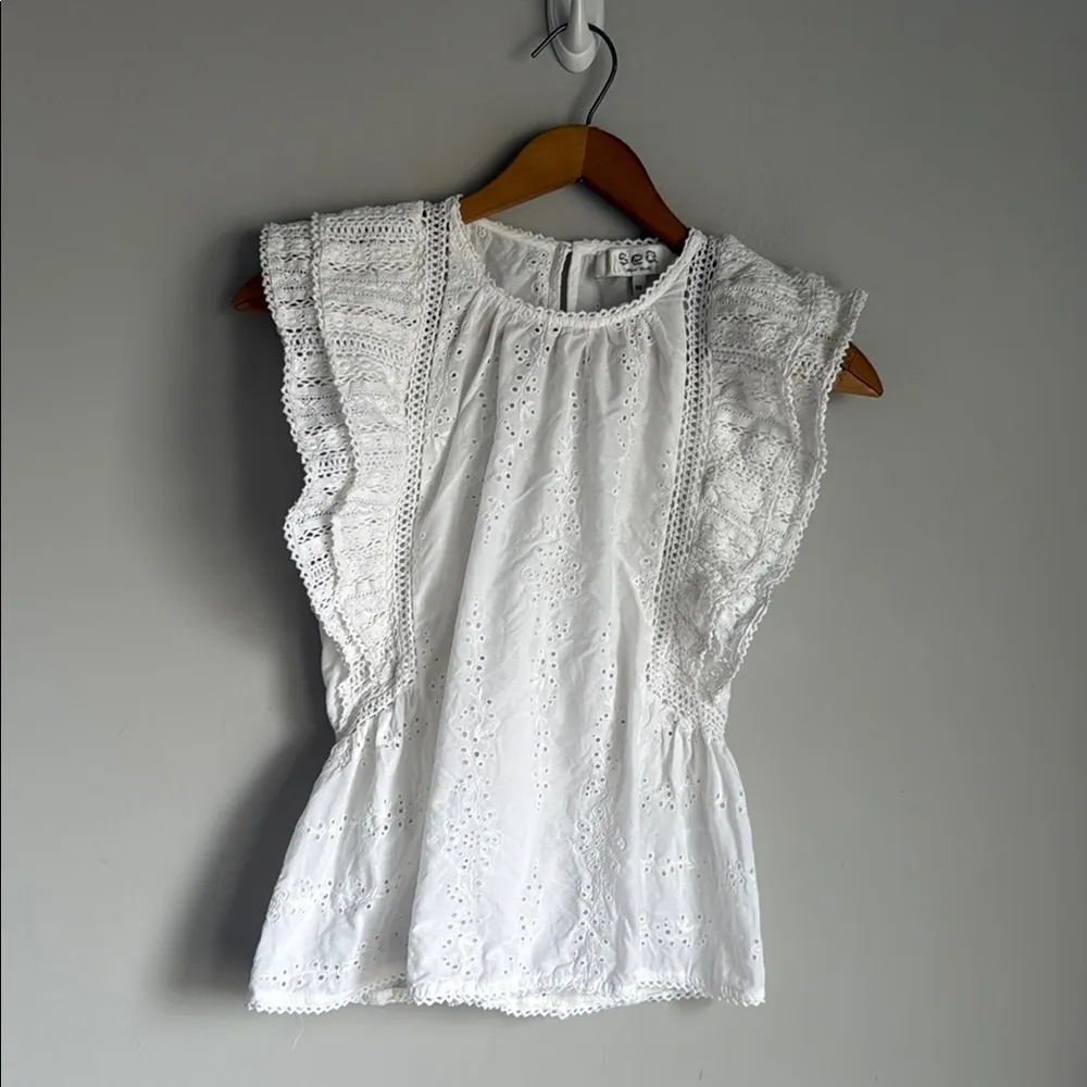 Sea Lea Flutter Sleeve Top Pure White 00 - Image 2