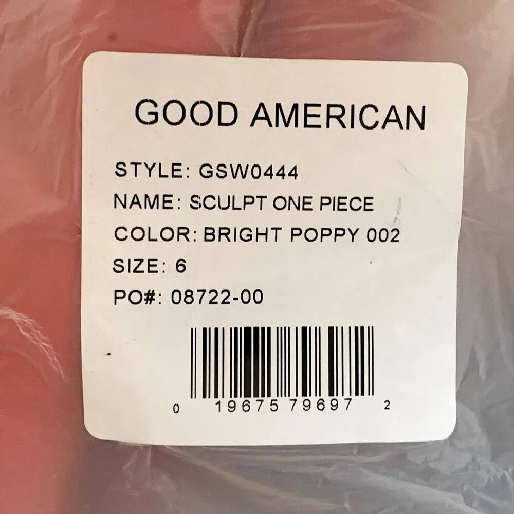 NWT Good American Sculpt One-Piece Swimsuit in Bright Poppy 002 - Image 13