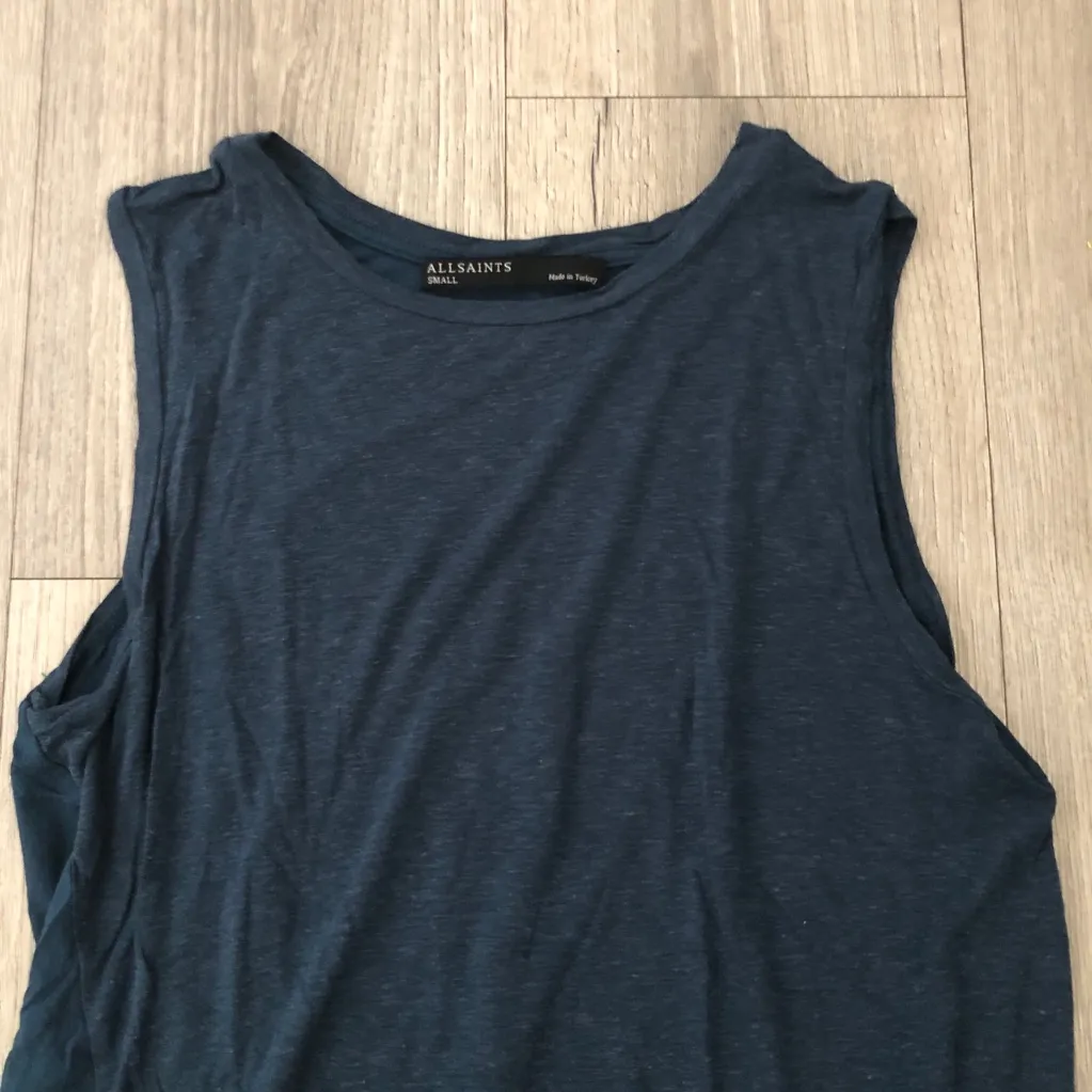 All Saints Blue Mellon Tunic Tank Top with Knot Small - Image 3