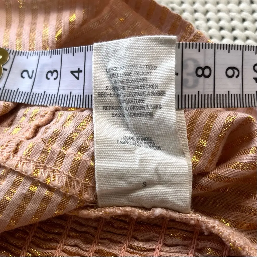 Jen's Pirate Booty High Desert Palm Leaf Corset in Gold Stripe Desert Rose Small - Image 10