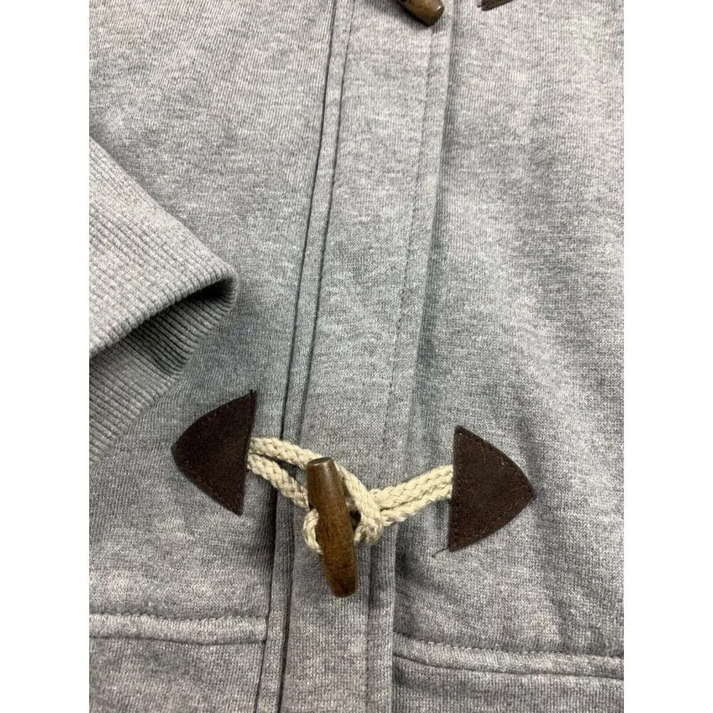 OP XL Hooded Sweatshirt Jacket Faux Fur Gray Full Zip Hooks Womens Long Sleeve - Image 6