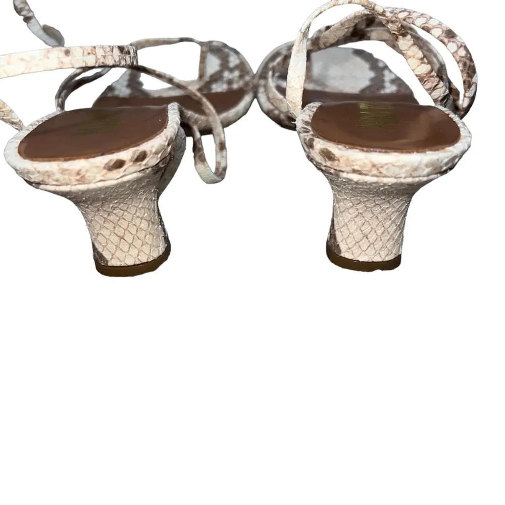 NEW NIB Paris Texas Sandalo Lace Up Wrap Sandal In Natural Faded Python Tan Size 5.5 - Image 8