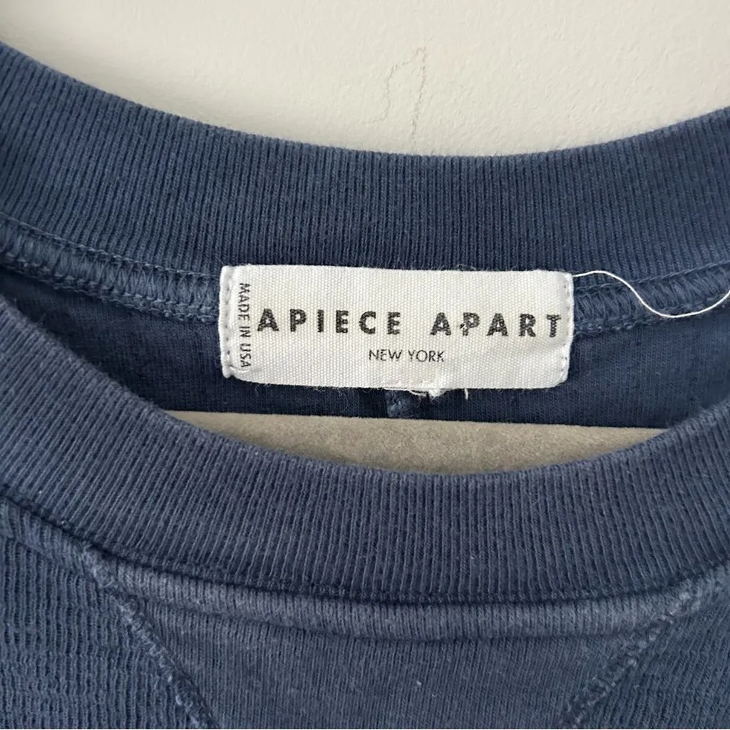 APIECE APART Delle Blue White Ombre Organic Cotton Jersey Oversized Sweater S - Image 3