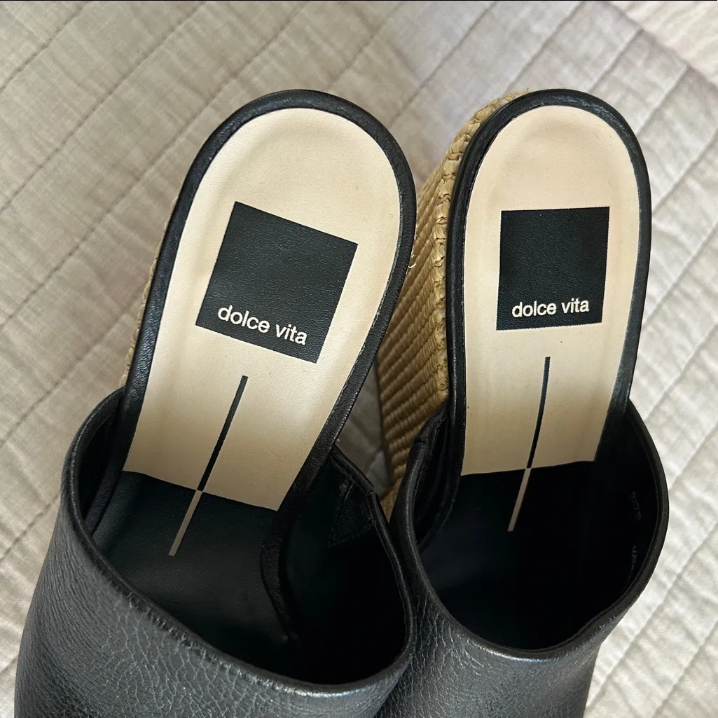 DOLCE VITA Gilma Platform heels Black leather 7 anthro Evereve retro sexy 70’s - Image 2