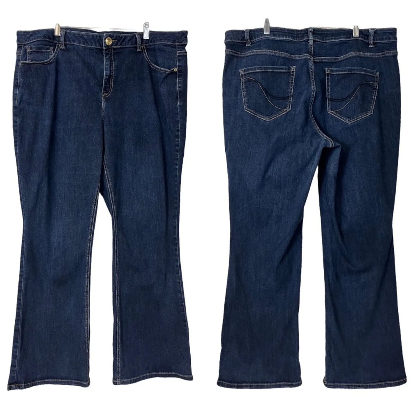 Lane Bryant Plus Women's Jeans Mid Rise Boot Cut Mid Rise Dark Wash Size 22 - Image 7