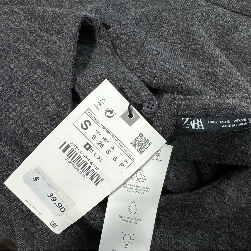 Zara Gray Sweater Maxi Midi Dress Small Long Sleeve NEW - Image 7