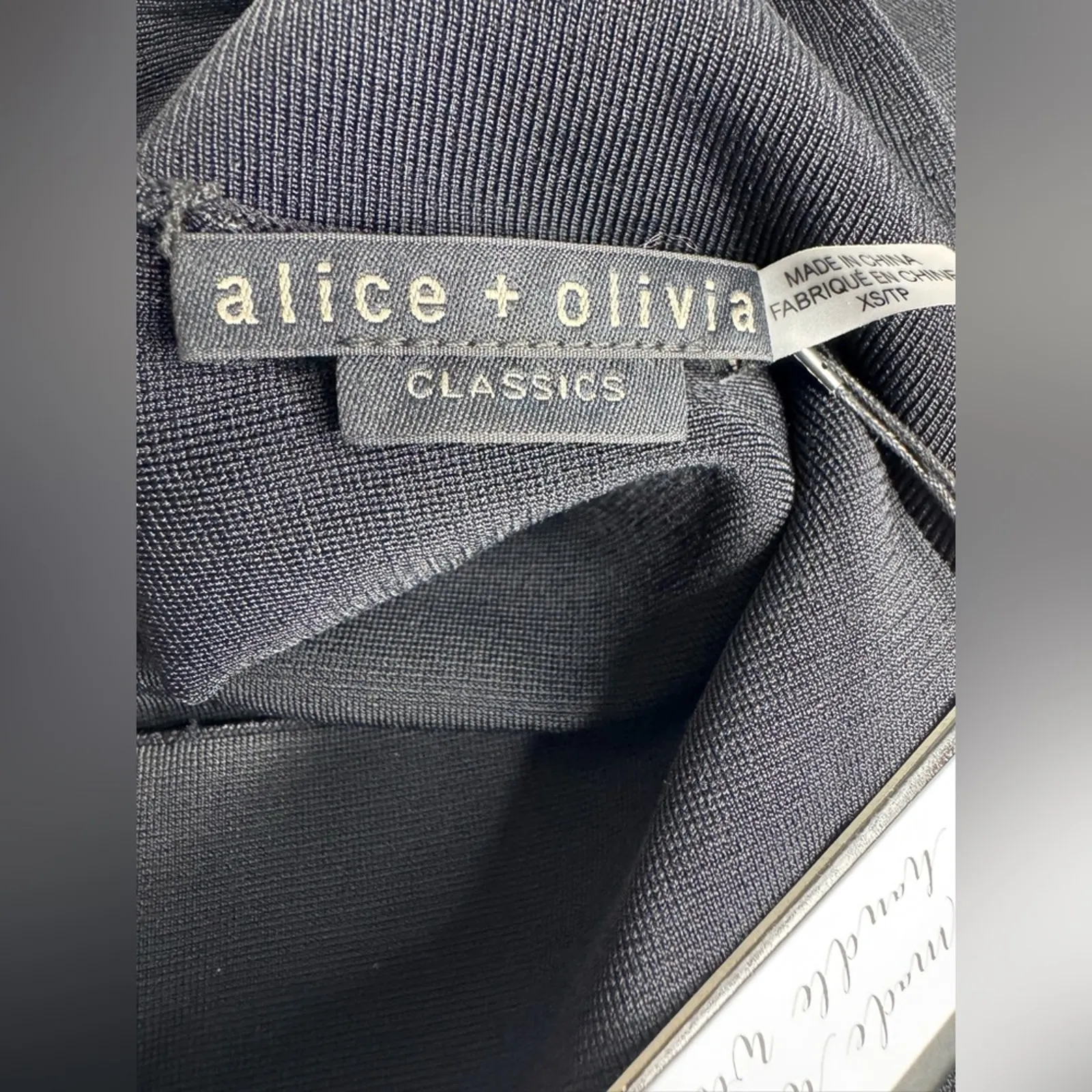 Alice + Olivia Estelle Twist Black Long Sleeve Bodycon Dress - Image 8