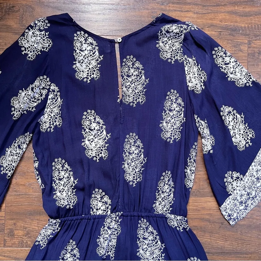 Faithfull • Yacht Romper playsuit navy blue Devani print bandana floral Anthro - Image 13