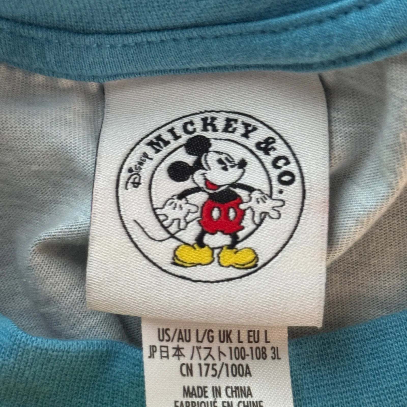 Mickey & Co Shirt Womens Large Organic Cotton Minnie‎ Mouse Crop Graphic Tee Blue - Image 6